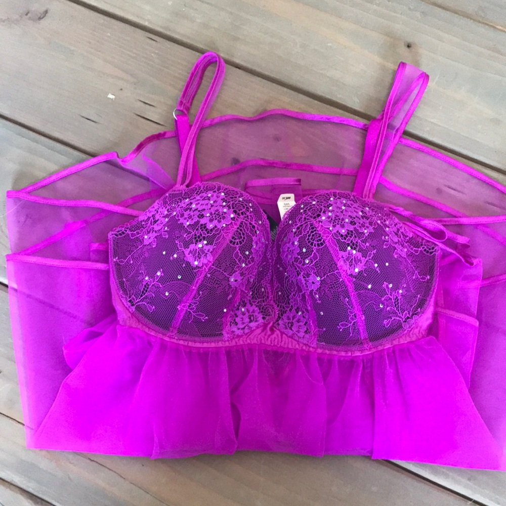 Victoria’s Secret Tulle Magenta Babydoll